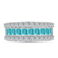 Anillo de Plata con Cuarzo Paraiba y Topacio Blanco