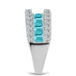 Anillo de Plata con Cuarzo Paraiba y Topacio Blanco