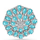 Anillo de Plata con Cuarzo Paraiba y Topacio Blanco
