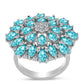 Anillo de Plata con Cuarzo Paraiba y Topacio Blanco