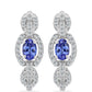 Pendientes de Plata con Tanzanita AAA y Topacio Blanco