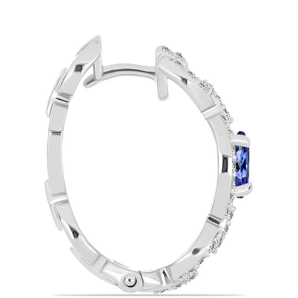 Pendientes de Plata con Tanzanita AAA y Topacio Blanco 2 