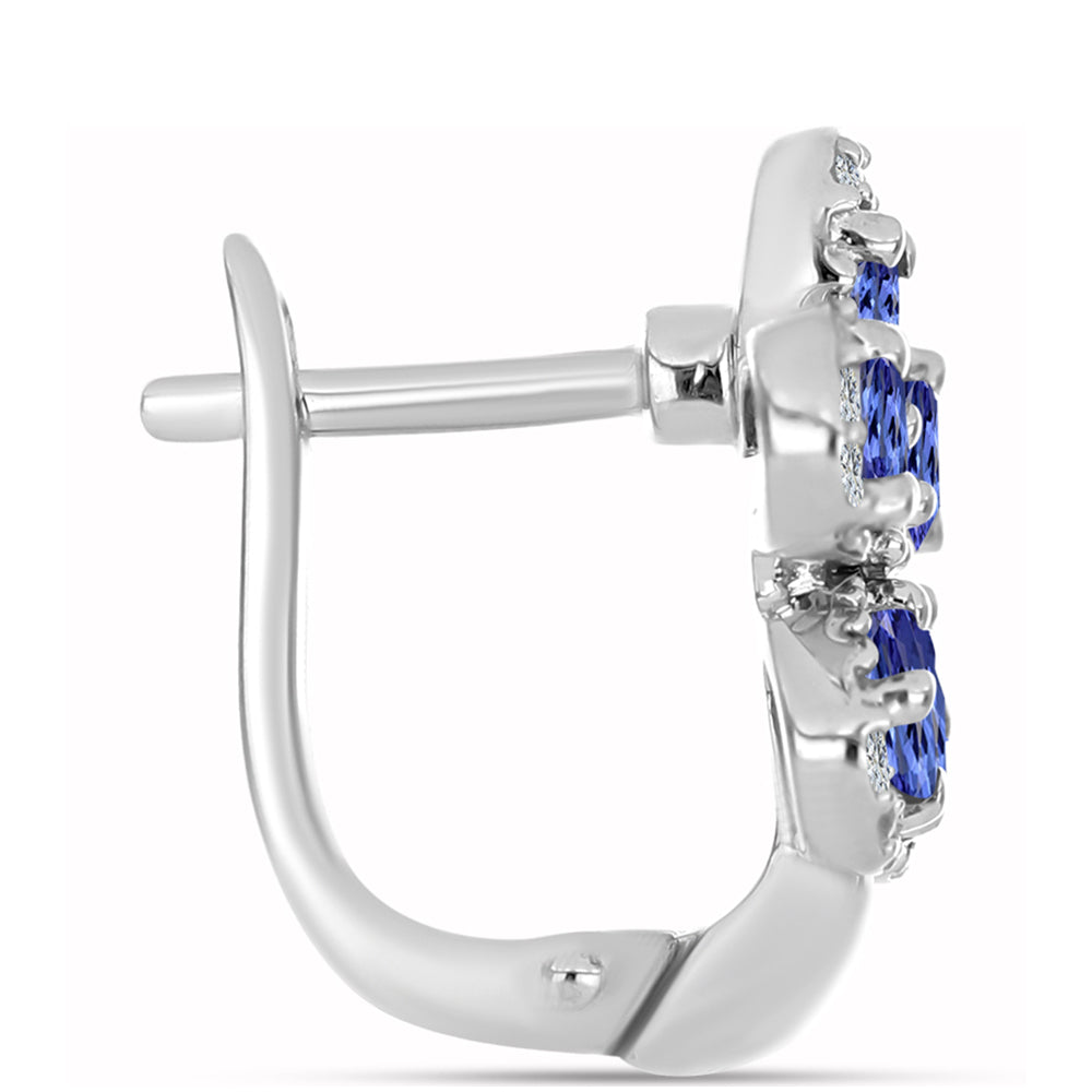 Pendientes de Plata con Tanzanita AAA y Topacio Blanco