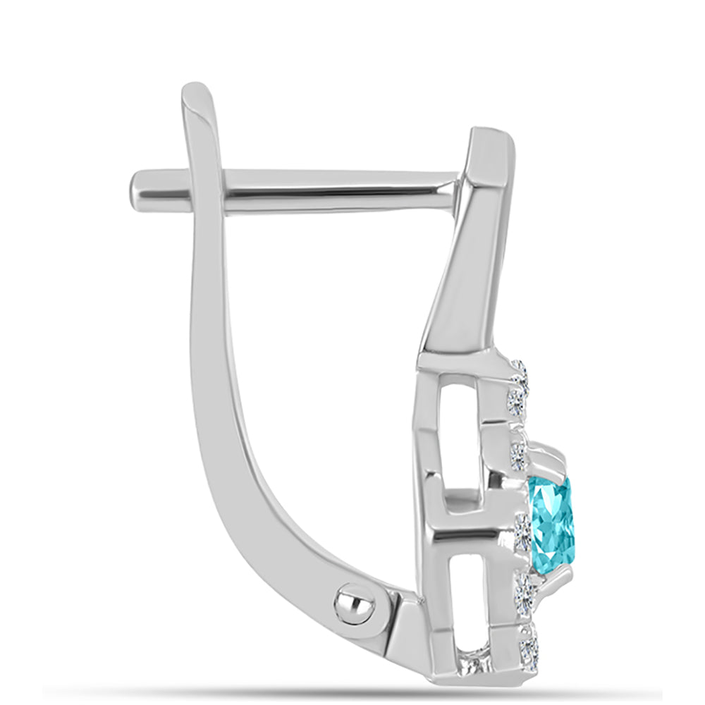 Pendientes de Plata con Cuarzo Paraiba y Topacio Blanco 2 