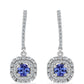 Pendientes de Plata con Tanzanita AAA y Topacio Blanco