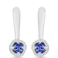 Pendientes de Plata con Tanzanita AAA y Topacio Blanco