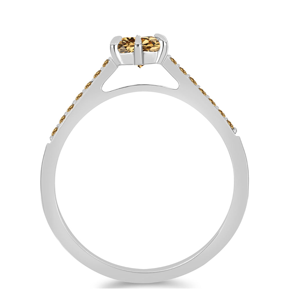 Anillo de Plata con Moisanita Champagne