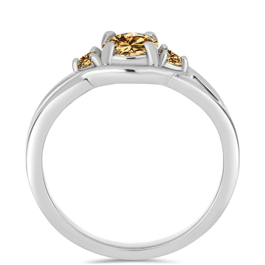 Anillo de Plata con Moisanita Champagne