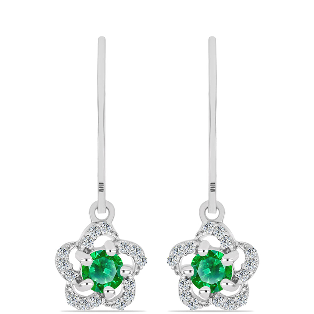 Pendientes de Plata con Granate Kijani y Topacio Blanco