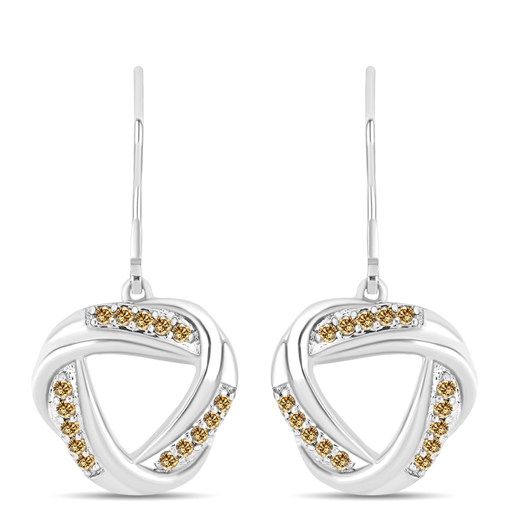 Pendientes de Plata con Moisanita Champagne 1 