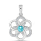 Colgante de Plata con Cuarzo Paraiba y Topacio Blanco