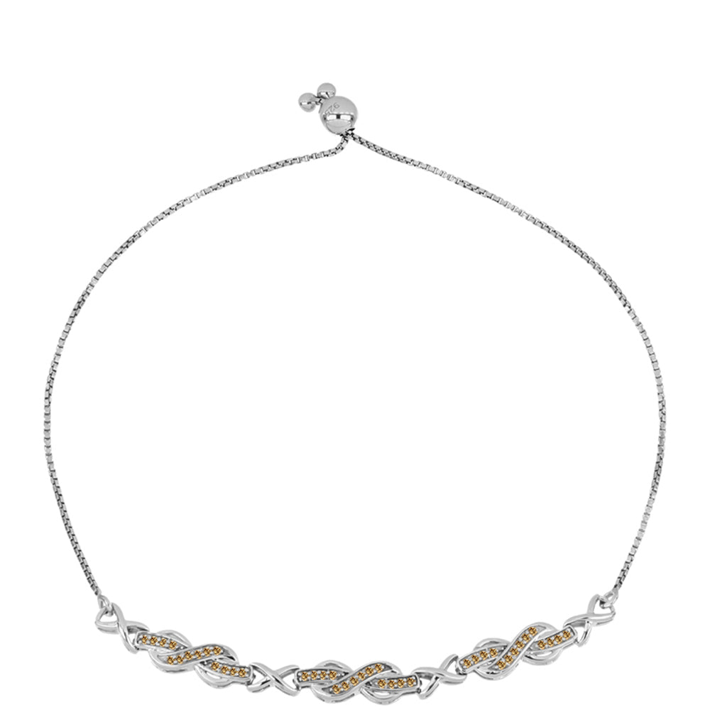 Pulsera de Plata con Moisanita Champagne