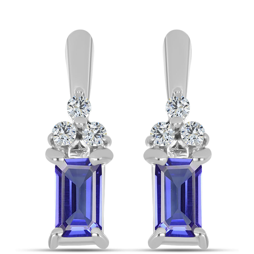 Pendientes de Plata con Tanzanita AAA y Topacio Blanco 1 