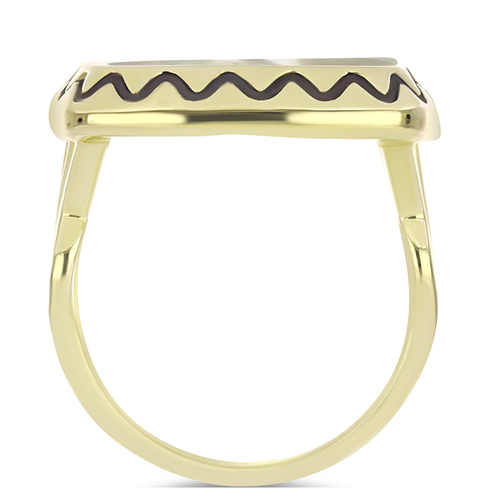Anillo de Plata Bañada en Oro con Madreperla 2 