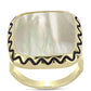 Anillo de Plata Bañada en Oro con Madreperla