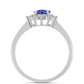 Anillo de Plata con Tanzanita AAA y Topacio Blanco