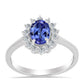 Anillo de Plata con Tanzanita AAA y Topacio Blanco