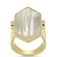 Anillo de Plata Bañada en Oro con Madreperla