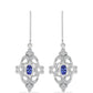 Pendientes de Plata con Tanzanita AAA y Topacio Blanco