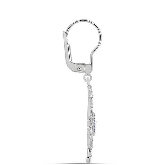 Pendientes de Plata con Tanzanita AAA y Topacio Blanco