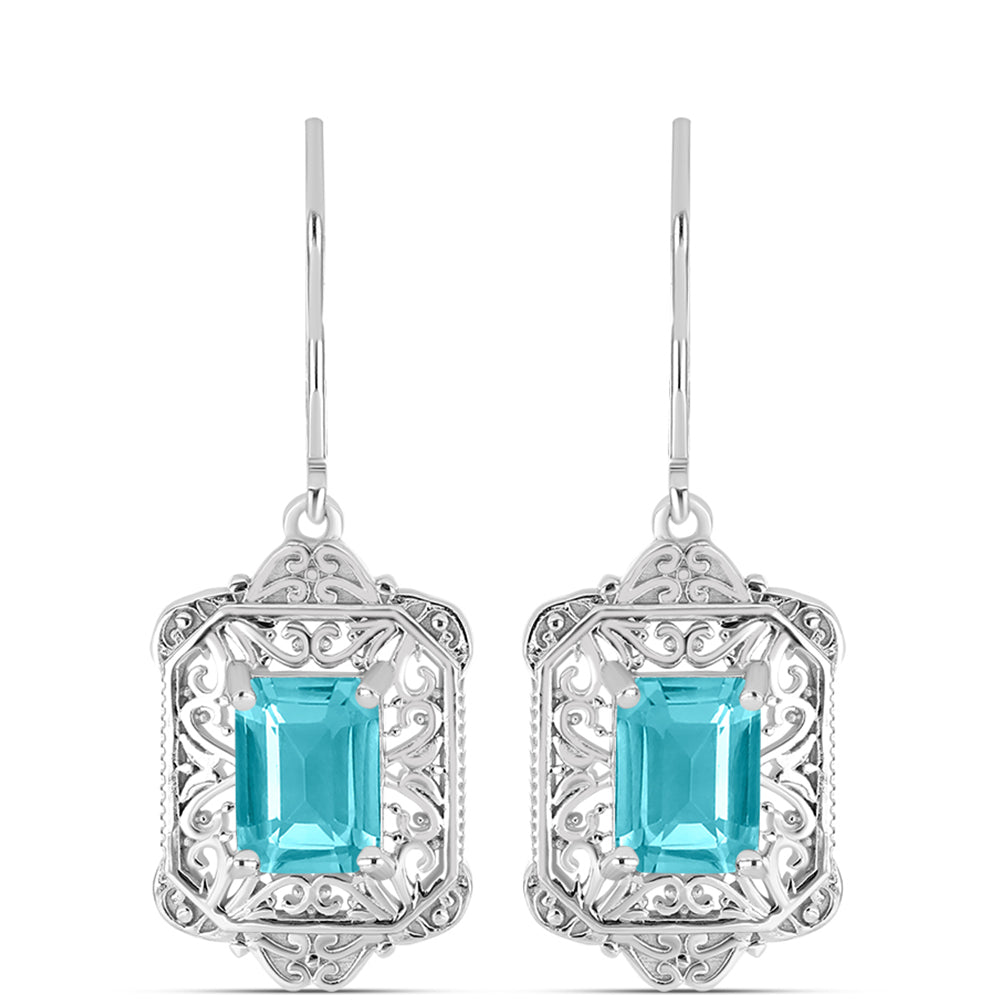 Pendientes de Plata con Cuarzo Paraiba