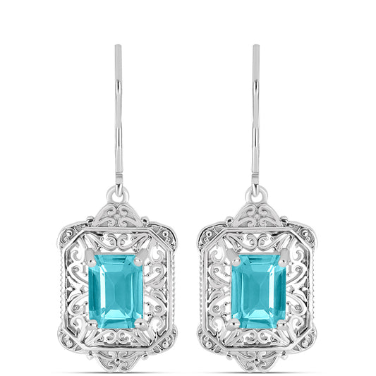 Pendientes de Plata con Cuarzo Paraiba