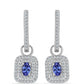 Pendientes de Plata con Tanzanita AAA y Topacio Blanco