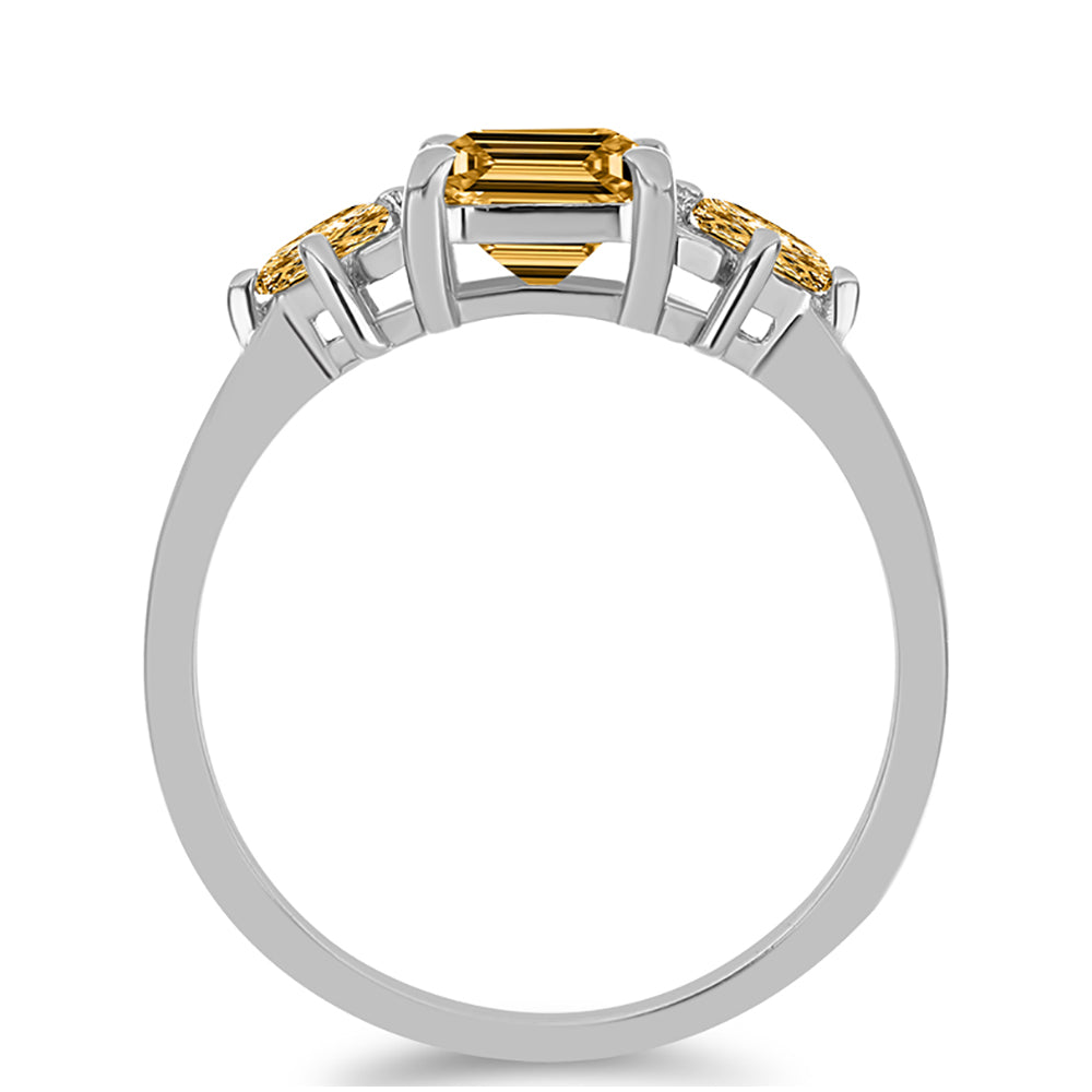 Anillo de Plata con Moisanita Champagne 2 