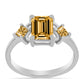 Anillo de Plata con Moisanita Champagne