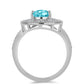 Anillo de Plata con Cuarzo Paraiba y Topacio Blanco