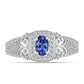 Anillo de Plata con Tanzanita AAA y Topacio Blanco