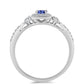 Anillo de Plata con Tanzanita AAA y Topacio Blanco