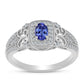Anillo de Plata con Tanzanita AAA y Topacio Blanco