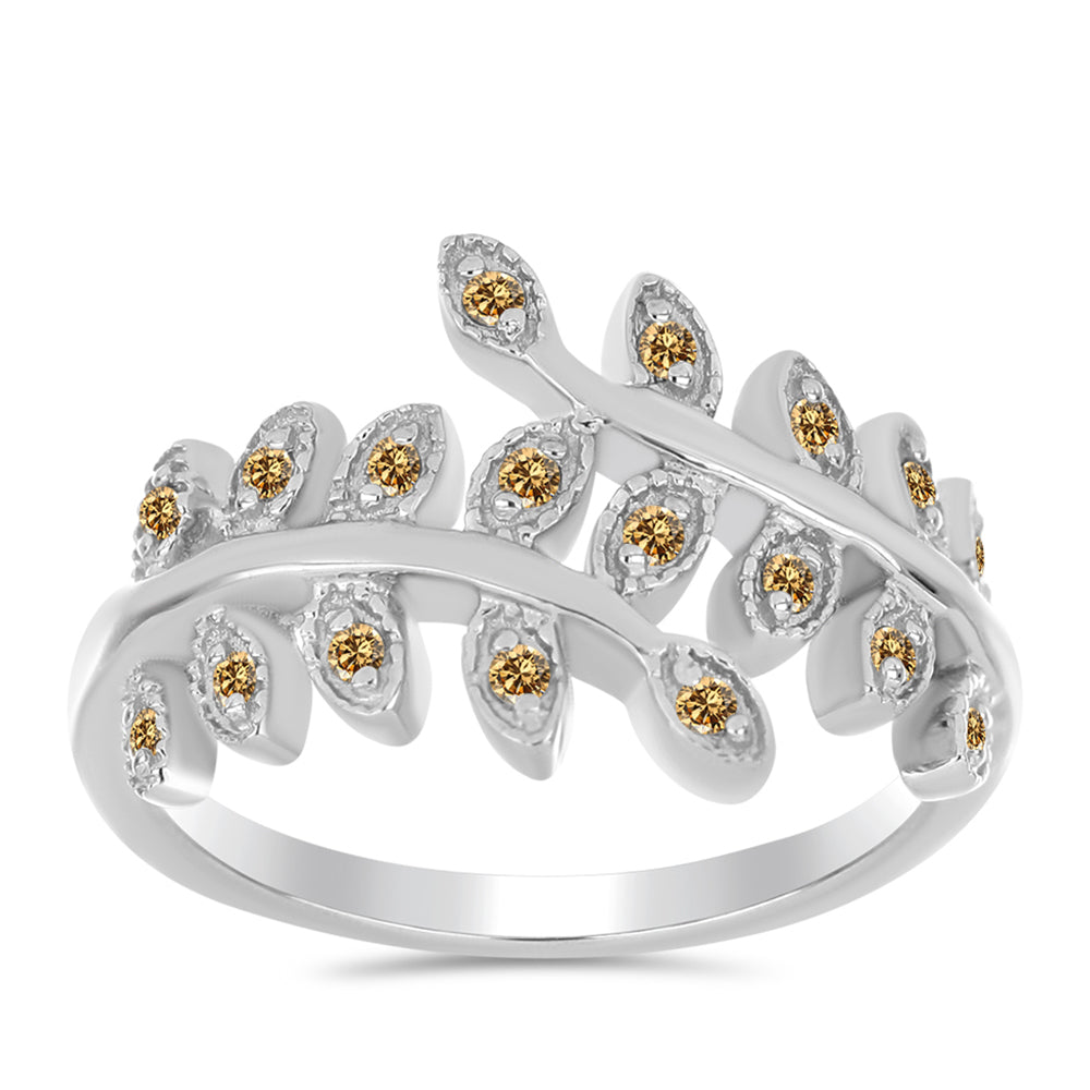Anillo de Plata con Moisanita Champagne 3 