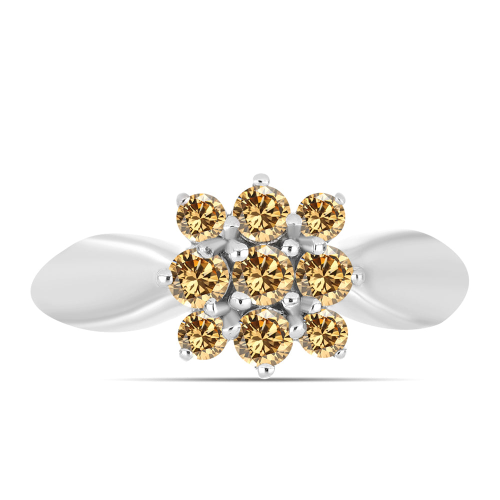 Anillo de Plata con Moisanita Champagne 1 