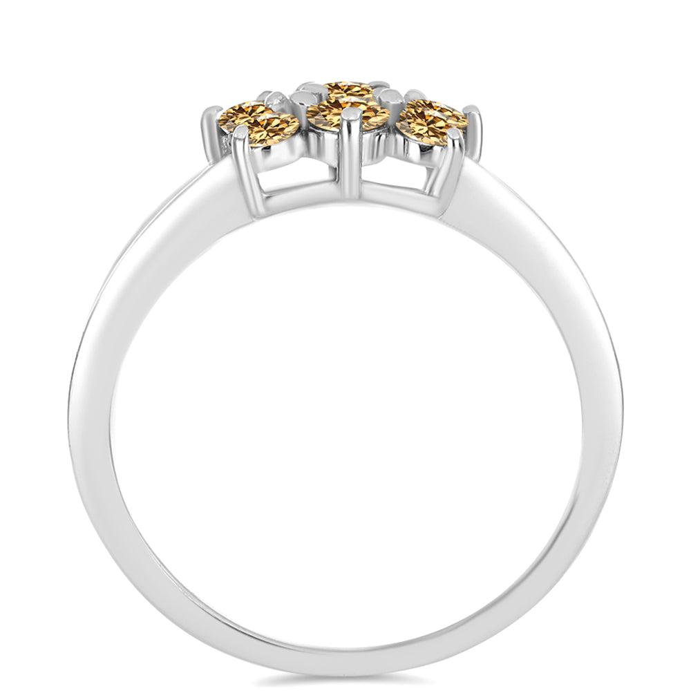 Anillo de Plata con Moisanita Champagne
