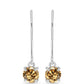 Pendientes de Plata con Moisanita Champagne
