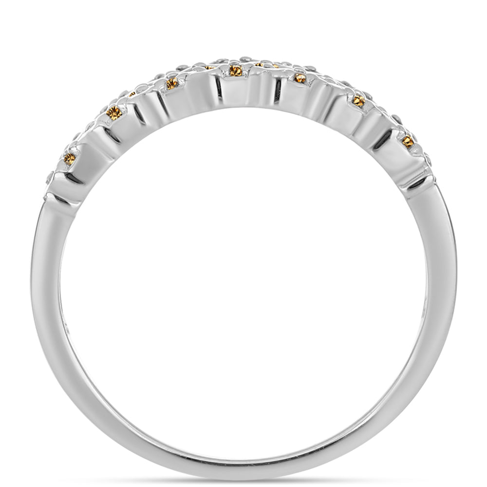 Anillo de Plata con Moisanita Champagne 2 