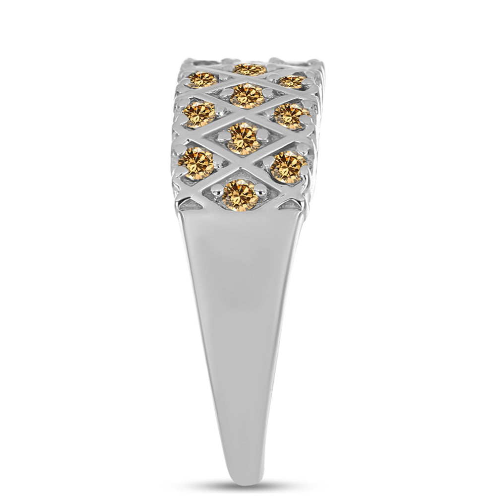 Anillo de Plata con Moisanita Champagne