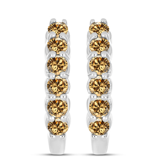 Pendientes de Plata con Moisanita Champagne