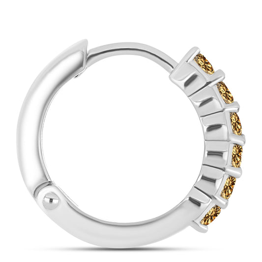 Pendientes de Plata con Moisanita Champagne