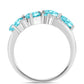 Anillo de Plata con Cuarzo Paraiba y Topacio Blanco