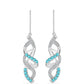 Pendientes de Plata con Cuarzo Paraiba y Topacio Blanco