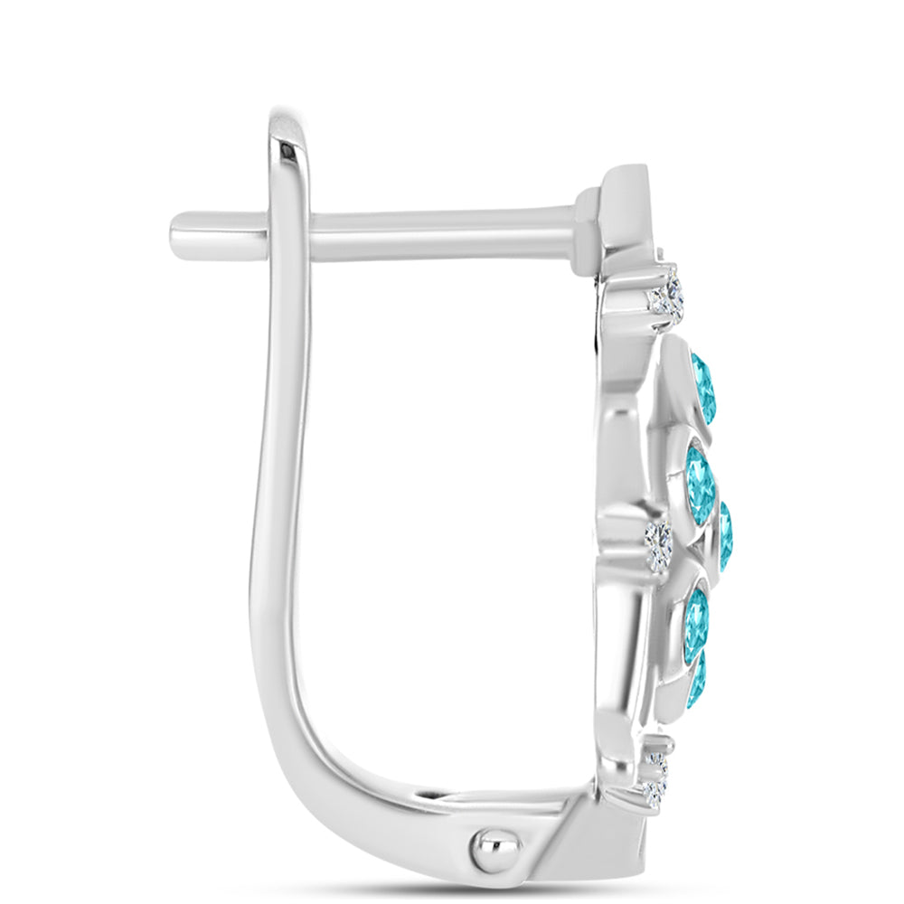 Pendientes de Plata con Cuarzo Paraiba y Topacio Blanco 2 