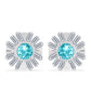 Pendientes de Plata con Cuarzo Paraiba y Zircón Blanco