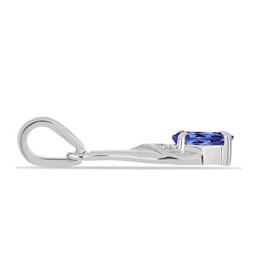 Colgante de Plata con Tanzanita AAA y Topacio Blanco
