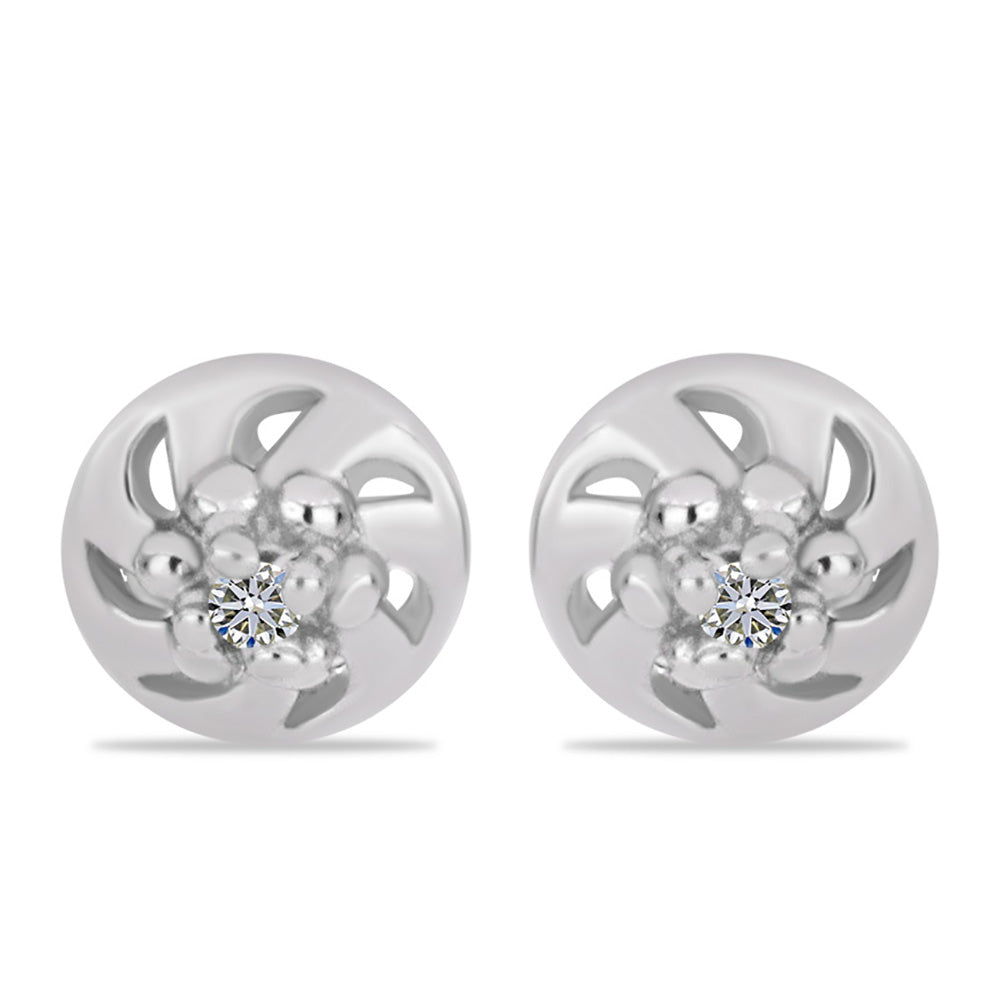 Pendientes de Plata con Diamante blanco