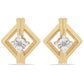 Pendientes de Plata Bañada en Oro con Diamante blanco