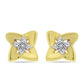 Pendientes de Plata Bañada en Oro con Diamante blanco