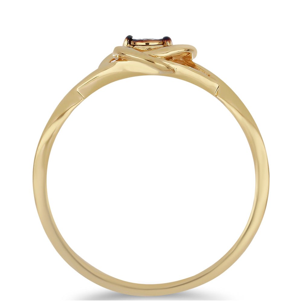 Anillo de Plata Bañada en Oro con Diamante Azul 2 